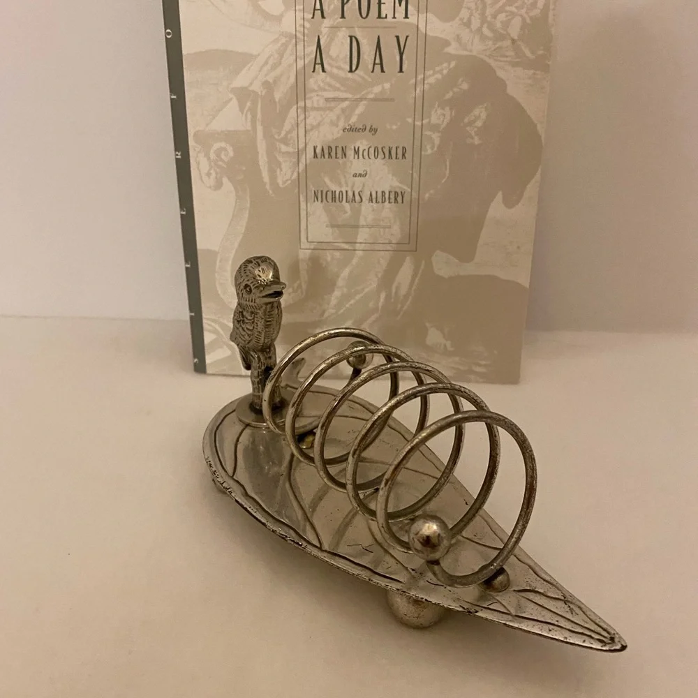 Silver Tone Bird Letter Holder